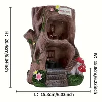 Mini conte de fées arbre maison ornement résine artisanat Statue de jardin pour jardin terrasse décoration intérieure cadeaux de nouvel an