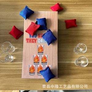 Table de jeu de lancer de beanbags en bois avec motif de trous et de flammes pour bar, KTV et soirées amusantes - Product Image 4