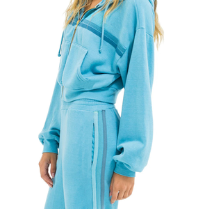 Nuevas sudaderas con capucha y cremallera para mujer Aviator Nation, sudaderas con capucha de manga larga con 5 rayas arcoíris y chándal de punto suelto - Product Image 1