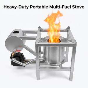 Réchaud portable multi-combustibles robuste pour camping en extérieur, brûleur à huile haute puissance, cuisinière de pique-nique, brûleur de cuisine industrielle - Product Image 1