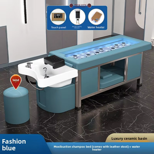 Lit de lavage et de massage pour salon de coiffure au design moderne avec circulation d'eau et fonctions de moxibustion - Product Image 4
