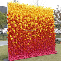 MoKtong Toile de fond murale en fleurs d'oranger 8ft x 8ft, enroulable 5D avec roses en soie réalistes et tournesols pour récolte d'automne, mariage et fête