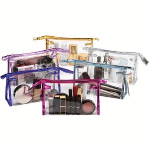 Waterproof Wash Zipper Toiletry Beauty Custom Logo Cosmetic Transparent Pvc Makeup Bag Organizer Travel for Women - Product Image 5