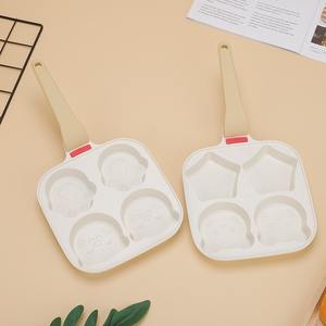 กระทะอาหารเช้าอเนกประสงค์แบบกำหนดเองได้ รูปทรงสี่เหลี่ยม ไม่ติดกระทะ มีสี่ช่องสำหรับไข่ สำหรับเด็ก ลายการ์ตูน กระทะหินไมแฟน - Product Image 1