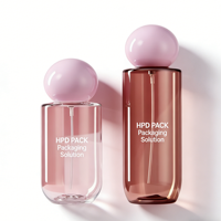 Flacon de parfum vide rechargeable en PET de 100 ml et 150 ml avec bouchon boule rose et pulvérisateur à brume fine, personnalisable avec logo, pour emballage de soins de la peau