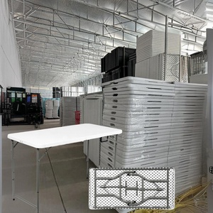 Meja Bar lipat plastik kokoh, Meja tinggi persegi panjang untuk pesta koktail luar ruangan dan penggunaan acara - Product Image 1