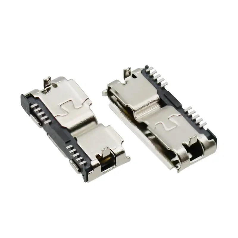Коннектор для микро-USB 3,0 типа B, 10-контактный Коннектор с верхним креплением SMT микро-3,0, гнездовой разъем 10 P, прямой разъем Micro B
