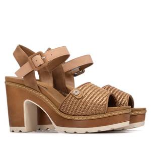 Sandales à talons pour femmes Refresh, couleur camel, talon de 9 cm, taille 37, style plateforme - Product Image 4