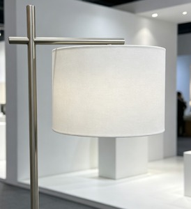 Lampe de chevet d'hôtel Wyndham pour chambre king-size, chambre d'hôtes, table de nuit simple, corps en fer nickel brossé, LED écologique, abat-jour noir, USB - Product Image 4