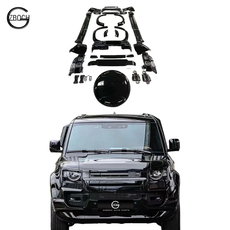 Bán buôn bóng đen BodyKit cho Land Rover Defender phụ kiện màu đen 700 body Kit