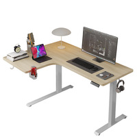 Bureau Ergonomique Électrique à Hauteur Réglable en Acier Inoxydable au Design Moderne, Un Moteur, 2 Sections, Modulaire en L, Pivotant pour la Maison