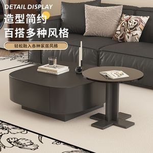 Modern Floating Coffee Table <b>Set</b> <b>Square</b> Glass Top With Storage For Living Room Home Use Small Apartment Style DY3612541 - Product Image 3