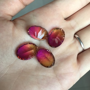 12X16Mm Hình Dạng Hình Bầu Dục Dưa Hấu Tourmaline Đá Quý Thủy Tinh Lỏng Tổng Hợp Tourmaline - Product Image 4