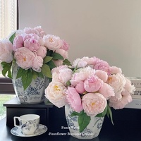 Buket Bunga Peony Sutra Buatan Berkualitas Tinggi, Gaya Alami untuk Ruang Tamu, Kamar Tidur, Meja Makan