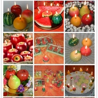 3D Fruchtform Handgemachte Kerze Pfirsich Apfel Birne Zitrone Orange Wiederverwendbar für Kerzenherstellung Harz-Seifen-Gießen Feiertags-Diwali-Riegel