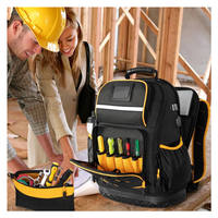 Bolsa de Trabajo Portátil Negra Resistente OEM para Contratistas, con Múltiples Bolsillos (5-9), 150 lb de Capacidad, Cierre de Cremallera, para Pintura