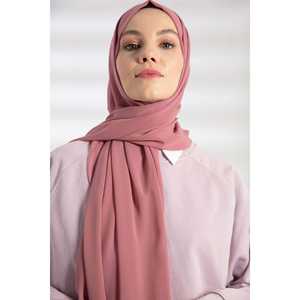 <b>Chiffon</b> <b>Scarf</b> Rose Pink Plain Dyed Long Lightweight Women 100% Polyester - Product Image 3