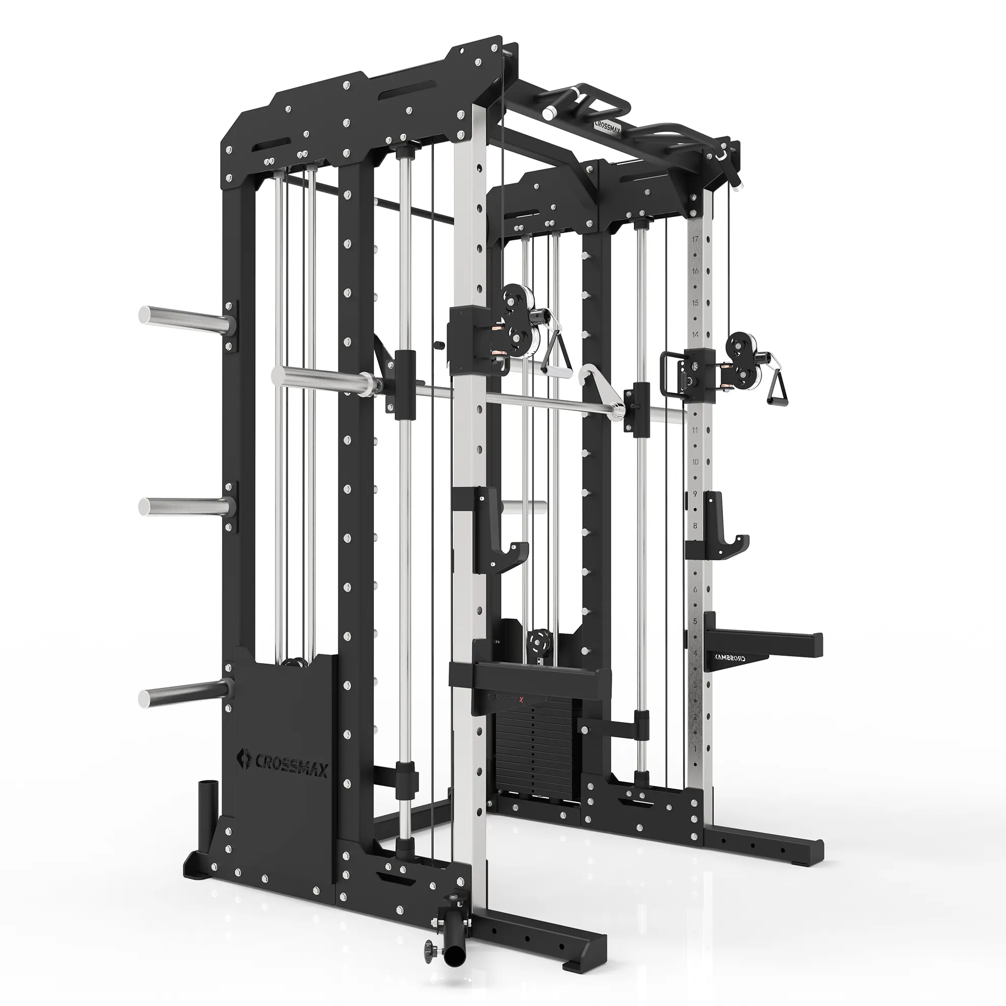 Crossmax वाणिज्यिक स्मिथ मशीन mutli कार्यात्मक स्टेशन सभी में एक जिम उपकरण के साथ वजन