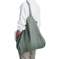 Grands sacs à provisions réutilisables en lin, couleurs personnalisées Sac fourre-tout écologique biologique Sac de plage en lin