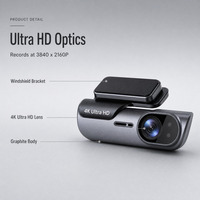 Caméra embarquée double enregistrement 4K WiFi avant et arrière, vision nocturne, grand angle 170 degrés, DVR pour voiture