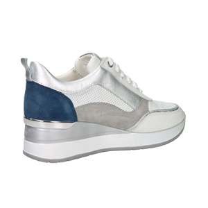 Sneakers Cinzia Soft Donna Bianco Blu Stile Basket - Product Image 4