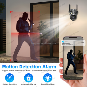 Hongnaer 12MP 360 Grad Smart Wasserdichte PTZ IP CCTV-Außen kamera <span class=keywords><strong>3</strong></span> Objektiv V380 Pro WiFi Surveil Home Security Drahtlose Kamera - Product Image 5