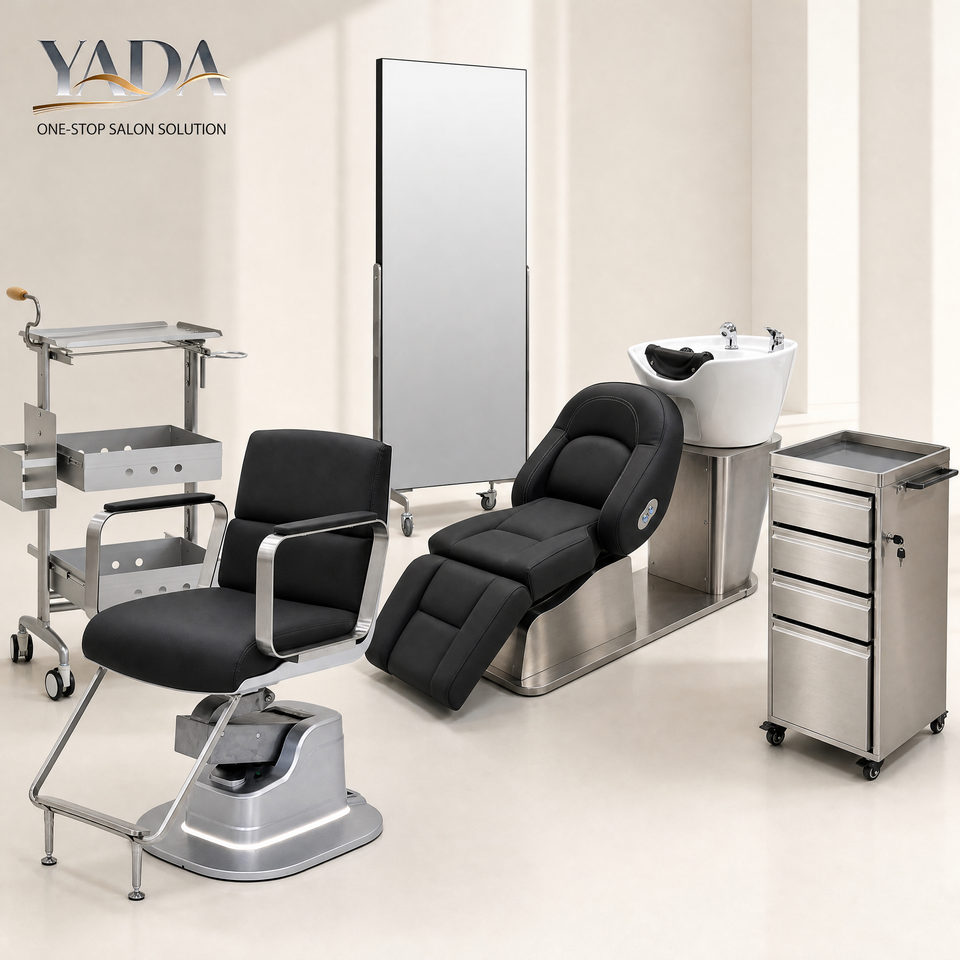 Modern Stainless Steel Barber Shampoo Chair Storage Trolley Rolling ...