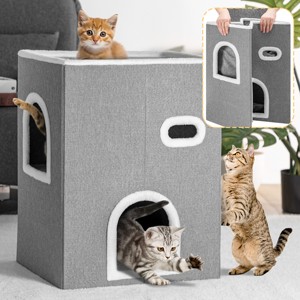 Venta caliente plegable escondite Vertical de 3 capas Kitty Condo plegable comodidad lana mascota <span class=keywords><strong>cueva</strong></span> cubo duradero <span class=keywords><strong>gato</strong></span> <span class=keywords><strong>casa</strong></span> - Product Image 6