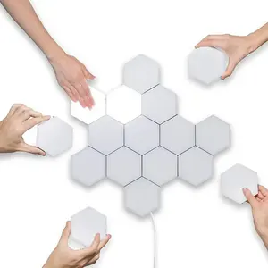 E-top pemasok grosir DIY Hexagon Led Modular Hexagon lampu pintar RGB heksagonal lampu LED