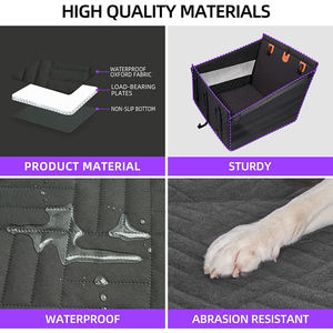 Siège <span class=keywords><strong>rehausseur</strong></span> de voiture pour chien Offre Spéciale lit de voyage en mousse à mémoire de forme pour animaux de compagnie super stable avec poche de rangement et harnais pour voitures - Product Image 5