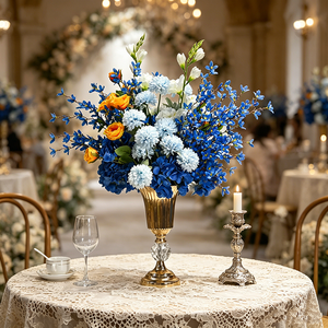 Elegante Bola de Flores <span class=keywords><strong>Artificiales</strong></span> de Seda para Boda, Moderna, con Florero de Cristal Electrochapado de Alta Calidad (35cm X 55cm) para Eventos en el Hogar - Product Image 2