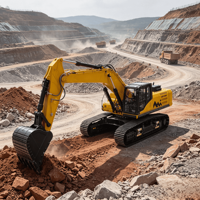 Excavatrice sur chenilles lourde de 49 à 50 tonnes, puissance de 280 kW, godet de 2,5 à 2,8 m³ pour les grands projets miniers et de terrassement