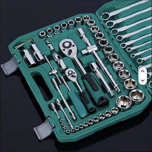 61pcs Professional OEM Auto Repairing Toolkit Chrome Vanadium Steel <b>Sockets</b> Adjustable Wrenches Hard Case Tool Box Industrial WK - Product Image 2
