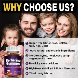 Gomitas de Berberina OEM, Berberina HCL, Antioxidante, Suplemento de Alta Potencia <span class=keywords><strong>para</strong></span> <span class=keywords><strong>el</strong></span> Bienestar Intestinal con <span class=keywords><strong>Canela</strong></span> de Ceilán y Cúrcuma - Product Image 4