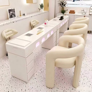 New Creamy Style Nail Art Chair Set with Vacuum Cleaner Luxury Nail Art <b>Table</b> Trendy Marble <b>Manicure</b> <b>Table</b> - Product Image 3