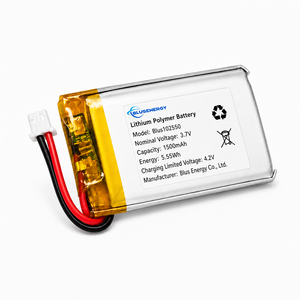 102550 3.7V 1500mAh แบตเตอรี่ลิเธียมโพลิเมอร์ ได้รับการรับรองมาตรฐาน CE วัสดุเทอร์นารี พร้อมแผงป้องกัน - Product Image 1