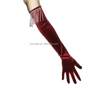 <span class=keywords><strong>Gants</strong></span> de soirée en velours extensible pour années 1920, style flapper et <span class=keywords><strong>Gatsby</strong></span> - Product Image 1