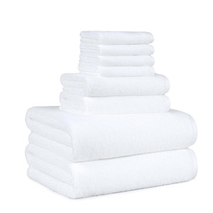 Logotipo personalizado de algodón largo Terry blanco Spa Toalla Set Hotel BathTowels - Product Image 1
