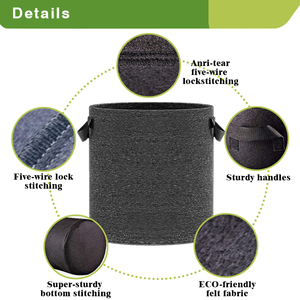 Giao Hàng Trực Tiếp Từ Ở Nước Ngoài Kho Đen Vòng Phát Triển Nồi Trồng Nhà Máy Chất Liệu Sợi Cho Phát Triển Riêng của Bạn Vườn - Product Image 4