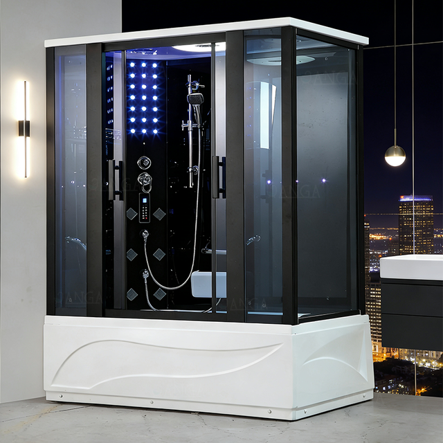 New Modern Steam Shower Room with Whirlpool Bathtub Steam Sauna Cabin Enclosed Shower Room for Bathroom