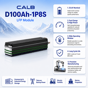 โมดูลแบตเตอรี่ 100Ah 25.6V 2.56kWh รุ่น D100Ah-1P8S 2800 รอบการใช้งาน สำหรับรถกอล์ฟ รถเก็บของ รถเที่ยวชมสถานที่ 100Ah-1P8S 25.6V 100Ah 2.56kWh - Product Image 3