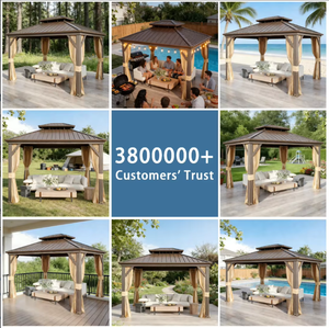 Gazebo Elettrico di Lusso Moderno in Alluminio con Tetto Rigido, Padiglione per Esterni per Tutte le Stagioni, Impermeabile, per Balcone, Patio e Giardino - Product Image 6