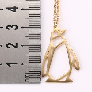 Myshape moda chapado en oro de acero inoxidable ajustable gargantilla cadena pingüino <span class=keywords><strong>Animal</strong></span> colgante collar para niños y mujeres - Product Image 5