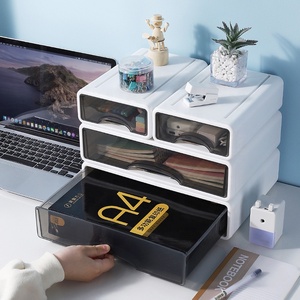 Desktop File Organizer Multi-color Stackable Storage Drawers A4 Size Plastic Box for Office