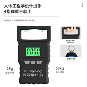 เครื่องชั่งน้ำหนักกระเป๋าเดินทางดิจิตอลแบบพกพา Cofco 50 กก. ใช้พลังงานจากแบตเตอรี่ พร้อมตะขอสำหรับการเดินทาง - Product Image 5