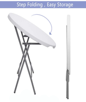 Table de bar pliante ronde en plastique à plateau haut pour la vente en gros