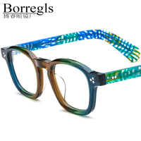 Monturas de Gafas Ópticas de Acetato Borregls para Hombre, Nueva Marca de Diseño, Gafas Cuadradas Vintage Retro para Mujer, Lentes 19412