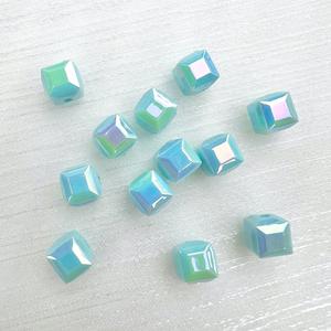 Cuentas cuadradas pequeñas prismáticas chapadas en Color UV translúcido DIY pulseras collar accesorios cuentas acrílicas cuentas de cubo de azúcar - Product Image 6