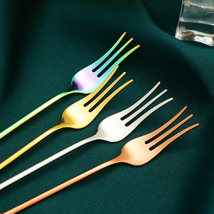 Juego de tenedor y cuchara de acero inoxidable 304, utensilios creativos para postre, café, pastel, fruta, juego de regalo - Product Image 4