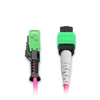 Câble optique Magenta MMC Branch Optical Cable MMC-24 APC Femelle vers 3 MTP - 8 APC Femelle 24 Cœurs Multimode OM4 Jumper